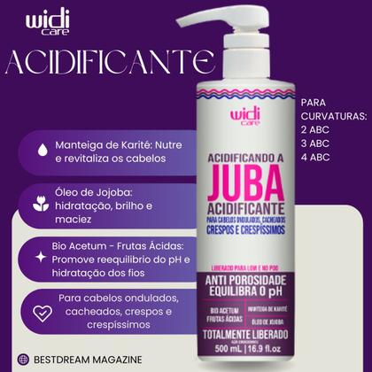 Imagem de Kit Widi Care Juba Completo Tratamento Cabelo Crespo 5 Produtos Com Acidificante Anti Porosidade