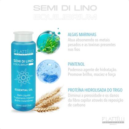 Imagem de Kit x 06 Ampolas 20ml Semi Di Lino Equilibrium Plattelli