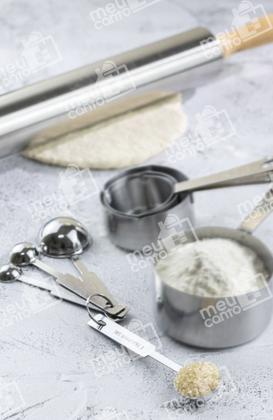 Imagem de Kit Xícaras Medidoras Em Aço Inoxidável Uso Culinário Especiarias Farinhas Confeitaria Utensílio de Cozinha