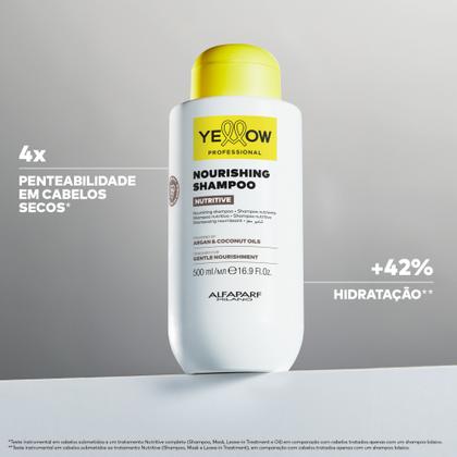 Imagem de Kit Yellow Nutritive Alfaparf Shampoo 500ml Máscara 300ml Leave-in 200ml Nutrição e Reparação