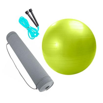 Imagem de Kit Yoga Pilates Com Bola 55cm, Corda E Tapete Belfix