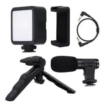 Imagem de Kit Youtuber Vlog Tripé Suporte Led Microfone AY-49