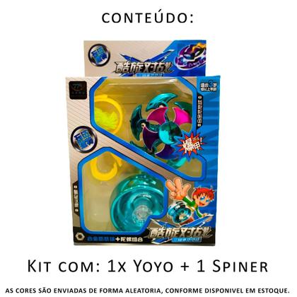 Imagem de Kit Yoyo De Metal Rolamento Profissional Spinner AntiStres