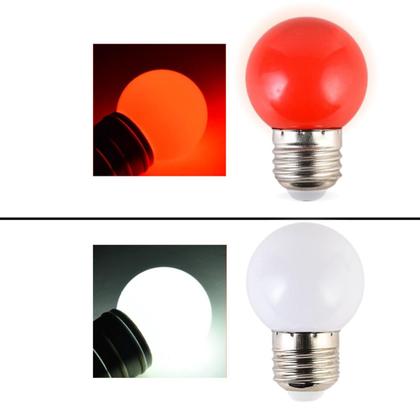 Imagem de Kit10 Lâmpada Bolinha Colorida Neon Ambiente 1,5W 220V G45 E27