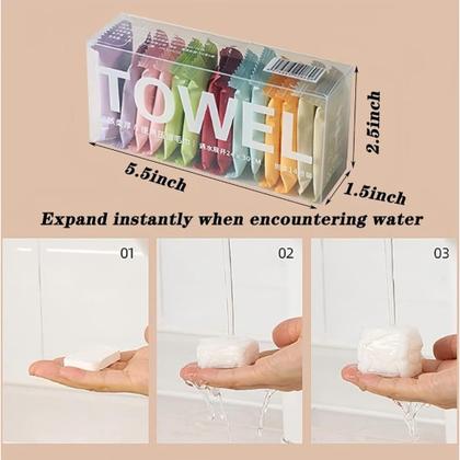 Imagem de Kit14 Toalhas Comprimidas Portáteis, Reutilizável Ecológicas