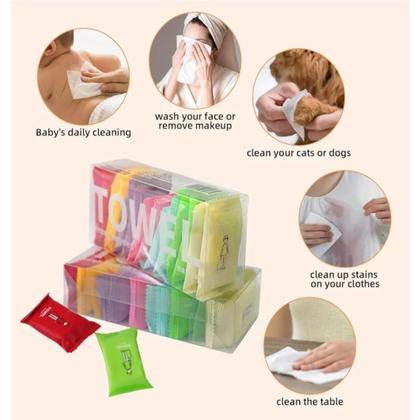 Imagem de Kit14 Toalhas Comprimidas Portáteis, Reutilizável Ecológicas