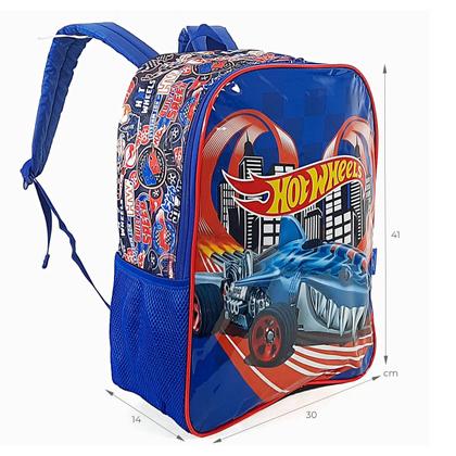 Imagem de Kit2 Mochila com Estojo Hot Wheels miniaturas carro