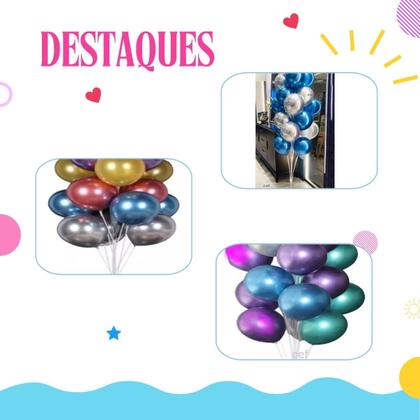 Imagem de kit2 Suporte Balão Base Bexiga 1,68m Armação Decoração Festa