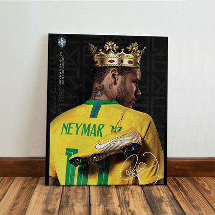 Imagem de Kit3 Quadro Decorativo Neymar The Best 60x30cm Quarto Brasil