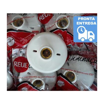 Imagem de Kit40  Plafonier Plafon Branco 100w E27 Bocal Porcelana Opl