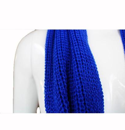 Imagem de KIT5 Cachecol De Tricô Max Gola Fechada Feminina Inverno Azul-Royal