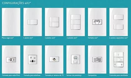 Imagem de Kit5 Espelho 4x2 Interruptor Simples 10a 250v Luxo Apagador