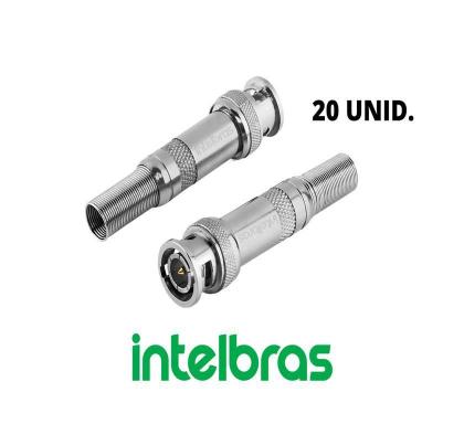 Imagem de Kits 20 Conector Bnc Com Mola + 10 P4 Com Borne Intelbras