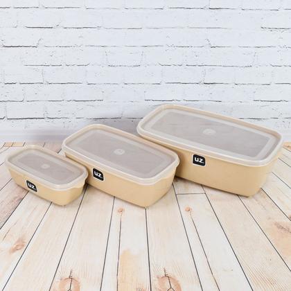 Imagem de Kits Potes Multiuso Premium Retangular 0,5L, 1,5L, 3L Praticos Plástico PP com Tampa Transparente Resistente e durável Micro-ondas