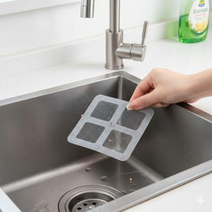 Imagem de Kits Telas Protetoras Adesivas Para Ralo 10x10cm  Evita Entupimentos, Insetos e Mantém Seu Banheiro Sempre Limpo