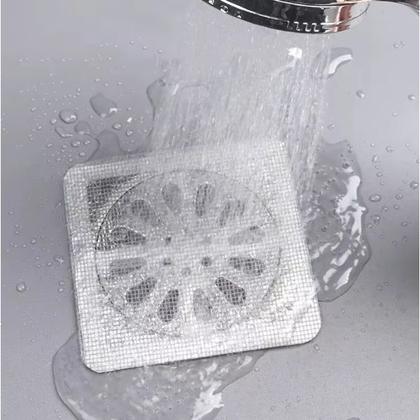 Imagem de Kits Telas Protetoras Adesivas Para Ralo 10x10cm  Evita Entupimentos, Insetos e Mantém Seu Banheiro Sempre Limpo