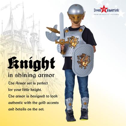 Imagem de Knight Armor Set Dress Up America Medieval para crianças