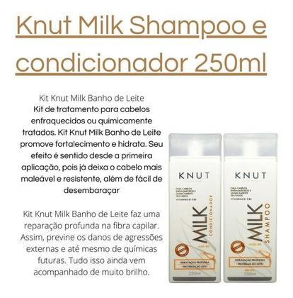 Imagem de Knut Milk kit Hidratação Profunda tratamento enfraquecidos quimicamente tratados Shampoo 250ml + Condicionador 250ml 