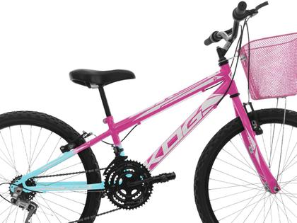 Imagem de KOG Bicicleta Aro 24 Infantil Feminina com Quadro Rebaixado e Design Charmoso