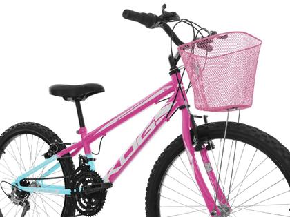 Imagem de KOG Bicicleta Aro 24 Infantil Feminina com Quadro Rebaixado e Design Charmoso