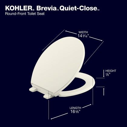 Imagem de Kohler K-4775-0 Brevia com dobradiças de liberação rápida assento de privada em branco