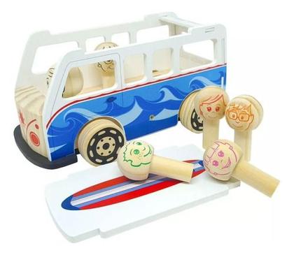 Imagem de Kombi Coleção Retro Carro Madeira Educativo Newart Carrinho