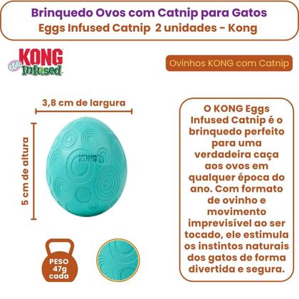 Imagem de Kong Eggs Infused Catnip Brinquedo Ovos com Catnip para Gatos 2 unidades