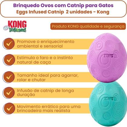 Imagem de Kong Eggs Infused Catnip Brinquedo Ovos com Catnip para Gatos 2 unidades