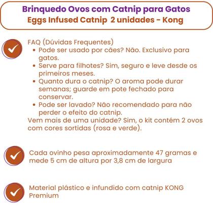 Imagem de Kong Eggs Infused Catnip Brinquedo Ovos com Catnip para Gatos 2 unidades