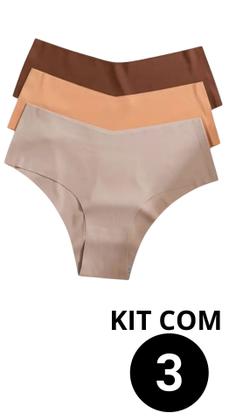 Imagem de KT3 Calcinha Sem Costura Cintura Alta Pala Dupla Compressão