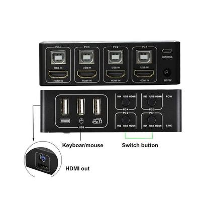 Imagem de KVM HDMI 4X1 HDMI 2.0 USB 4k x 2k/60Hz HDCP 2.2 Win Mac OS