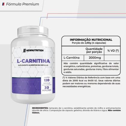 Imagem de L-carnitina 120 Cápsulas 2000mg New Nutrition