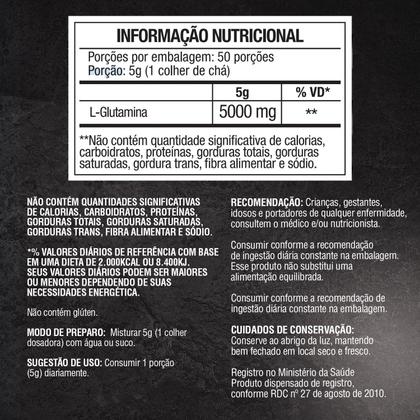 Imagem de L - Glutamina 250g - 100% Puro Importado - Soldiers Nutrition