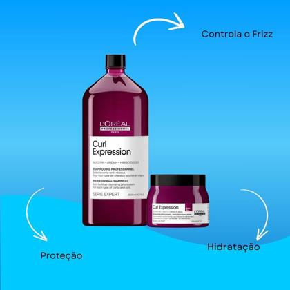 Imagem de L'Oréal Curl Expression Kit Shampoo Anti-resíduos 1,5L e Máscara Rich 500ml