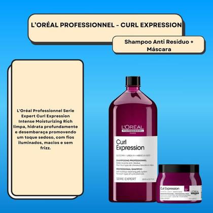 Imagem de L'Oréal Curl Expression Kit Shampoo Anti-resíduos 1,5L e Máscara Rich 500ml