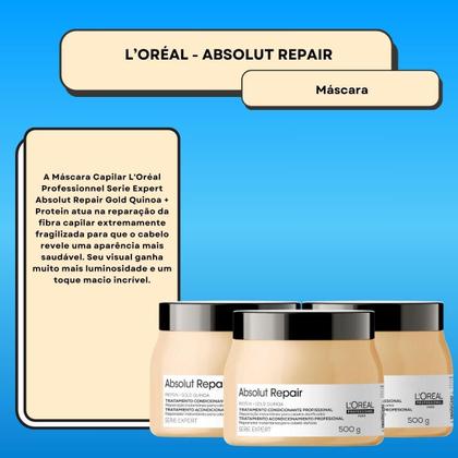 Imagem de L'Oréal Professionnel Absolut Repair Gold Quinoa Kit 3 Máscara 500g