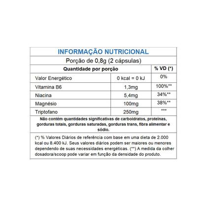 Imagem de L-Triptofano + Vitamina B6 Niacina Magnésio 60 cápsulas de 400mg Vegano