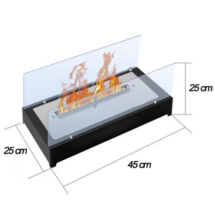 Imagem de L30 Lareira Ecológica Completa Com Vidros 45cm (base De Metal)
