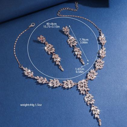 Imagem de L3523-Conjunto Feminino Colar e Brinco Dourado Zirconia Dourado Flor Festa Formatura Casal Madrinha Namorados Delicado