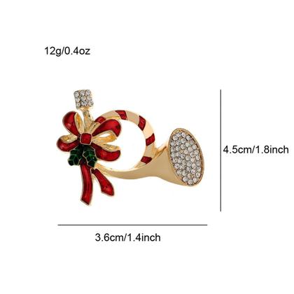 Imagem de L4406-Broche Feminino Masculino Para Roupa Vestido Terno Presente Coleção Festa Cravejado Sino De Natal Laço