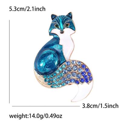Imagem de L5709-Broche Feminino Personalizados Para Roupa Vestido Terno Presente Coleção Festa Strass Raposa Animal