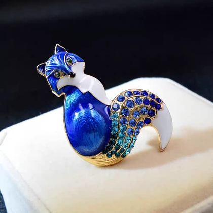 Imagem de L5709-Broche Feminino Personalizados Para Roupa Vestido Terno Presente Coleção Festa Strass Raposa Animal