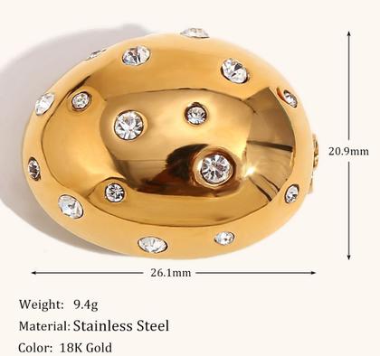 Imagem de L6937-Broche Feminino Aço Cirurgico Ouro 18K Antialergico Cravejado Para Roupa Vestido Terno Presente Coleção Festa