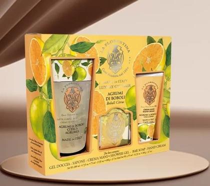 Imagem de La florentina kit big ritual boboli citru creme para mao 75 ml   sabao em barra 106 gr  gel banho 200 ml un