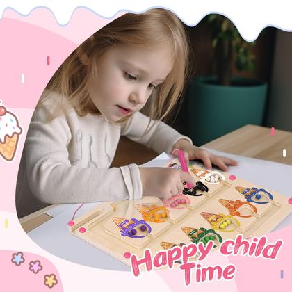 Imagem de Labirinto magnético de cores e números WakeInsa para meninas de 2 a 5 anos