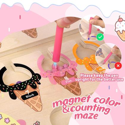 Imagem de Labirinto magnético de cores e números WakeInsa para meninas de 2 a 5 anos