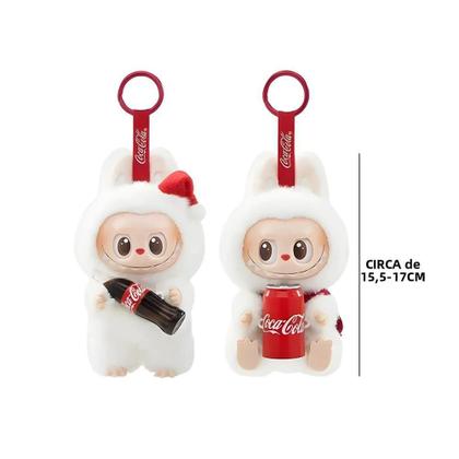 Labubu Coca-Cola - Pelúcia Macaron Geração 3 - Tik Tok Chaveiro