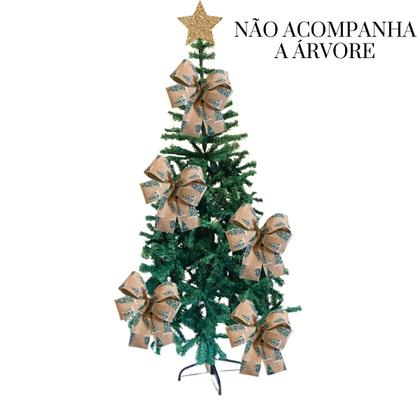 Imagem de Laço Árvore de Natal Verde Luxo Decoração Guirlanda 18un