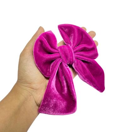 Imagem de Laço De Veludo Presilha Bico De Pato Fashion Luxo Karin