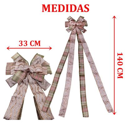 Imagem de Laço Decorativo Aramado Enfeite Árvore Natal Ponteira 140cm